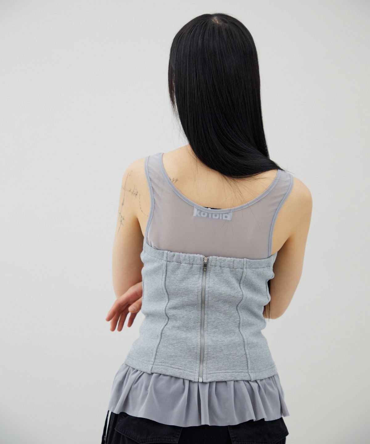 라라폭스(LALAFOX) SWEAT SLIM TUBE TOP GREY BQ4CV002