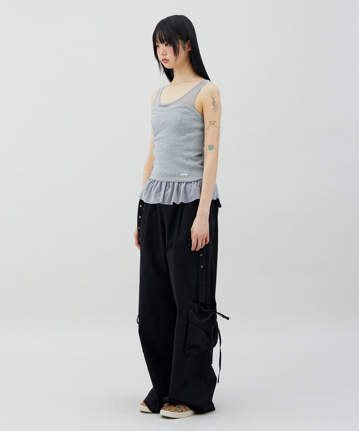 라라폭스(LALAFOX) SWEAT SLIM TUBE TOP GREY BQ4CV002