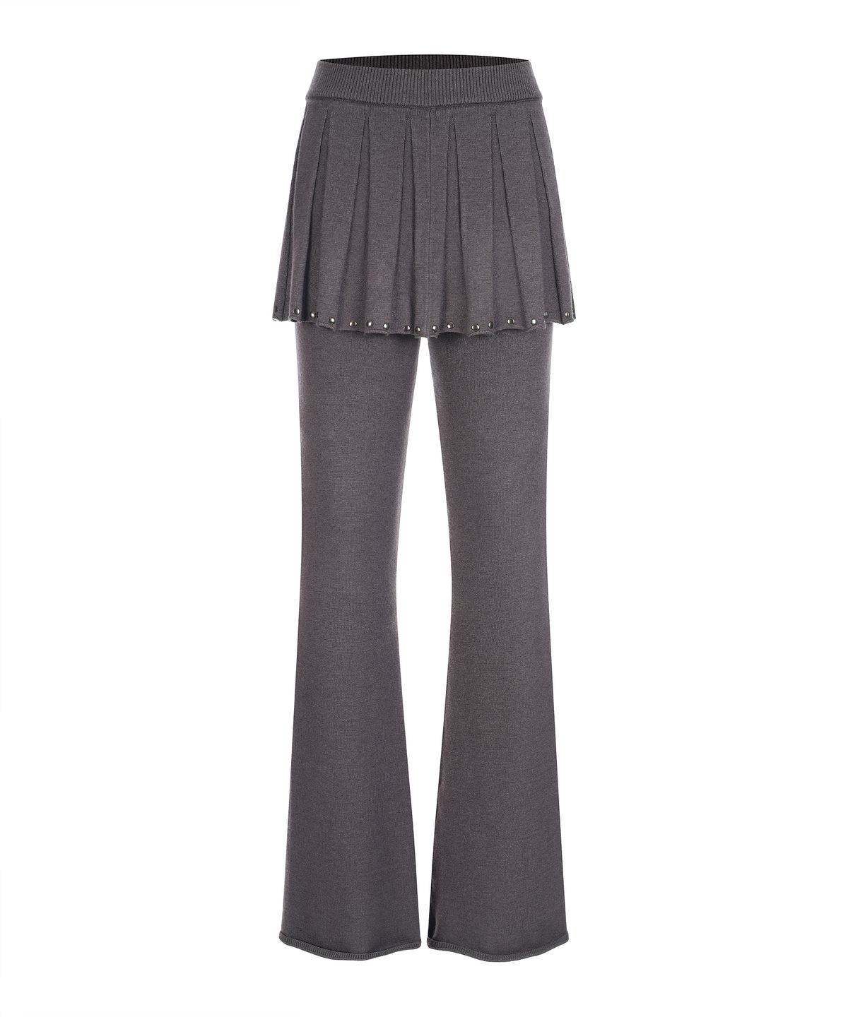 라라폭스(LALAFOX) KNIT BOOTCUT SKIRT PANTS CHARCOAL BQ4KP001