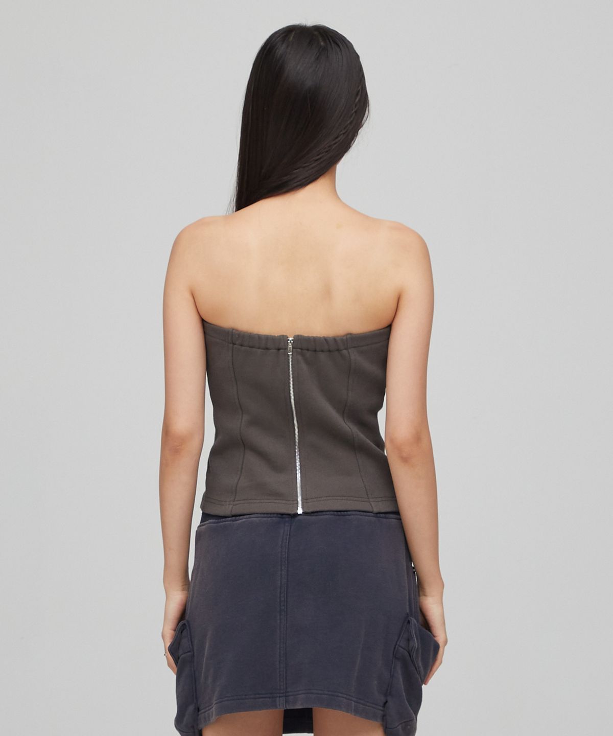 라라폭스(LALAFOX) SWEAT SLIM TUBE TOP CHARCOAL BQ4CV001
