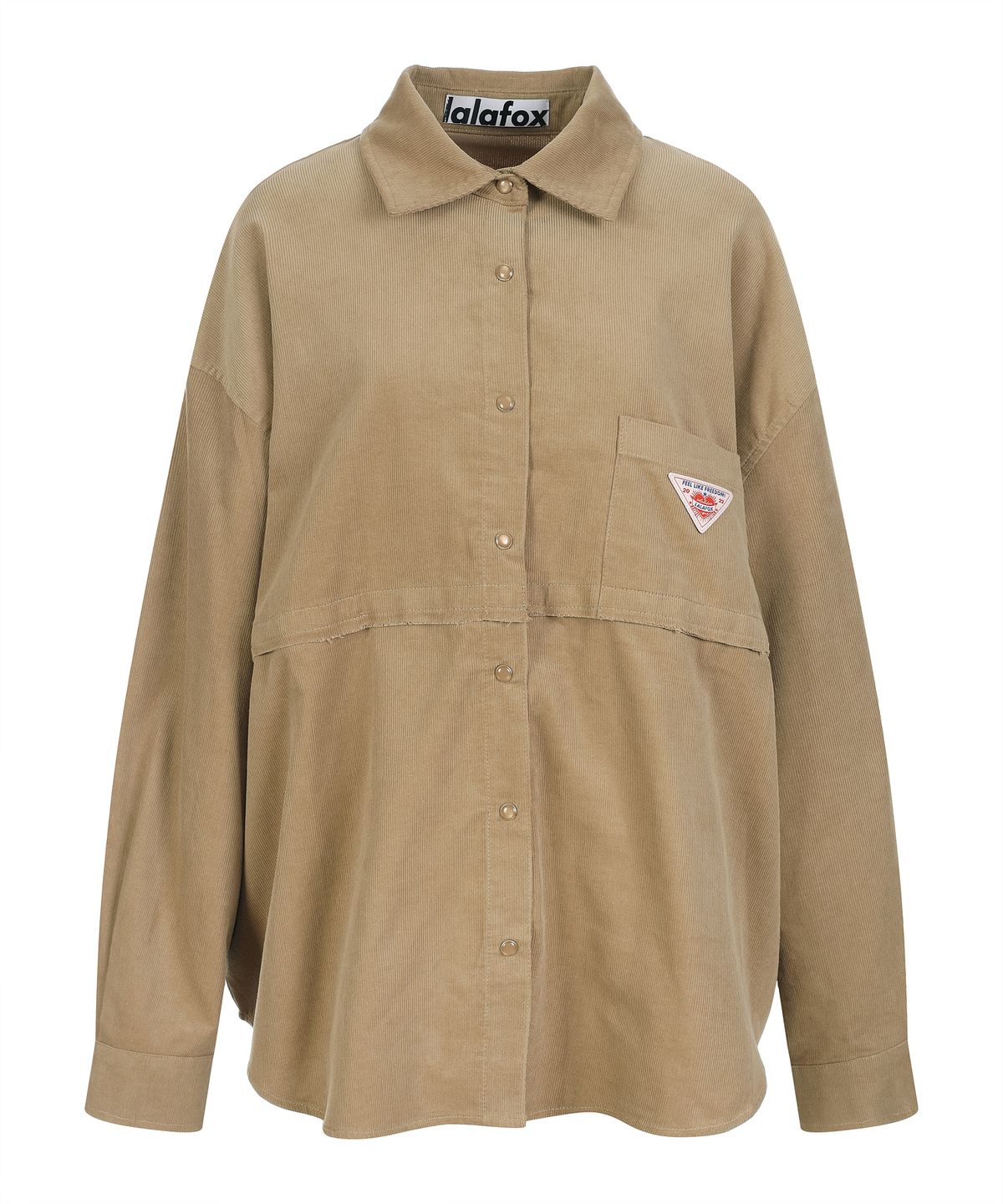라라폭스(LALAFOX) OVERSIZED CORDUROY DETACHABLE SHIRT CAMEL BQ4CB003