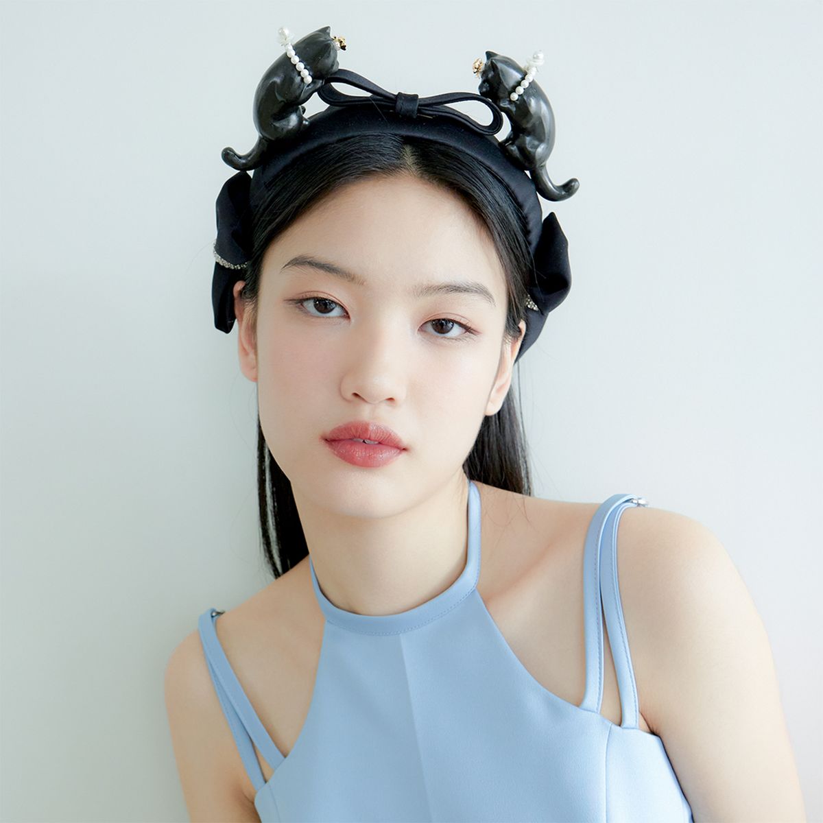 러뷰이(LOVUEE) 블랙 고양이 크라운 헤어밴드
