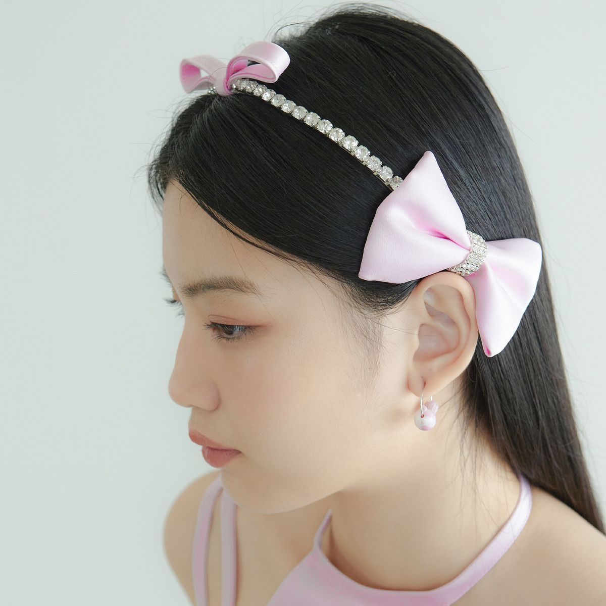 러뷰이(LOVUEE) 발레 로제 트리플 리본 헤어밴드
