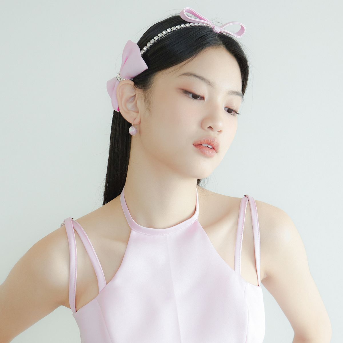 러뷰이(LOVUEE) 발레 로제 트리플 리본 헤어밴드