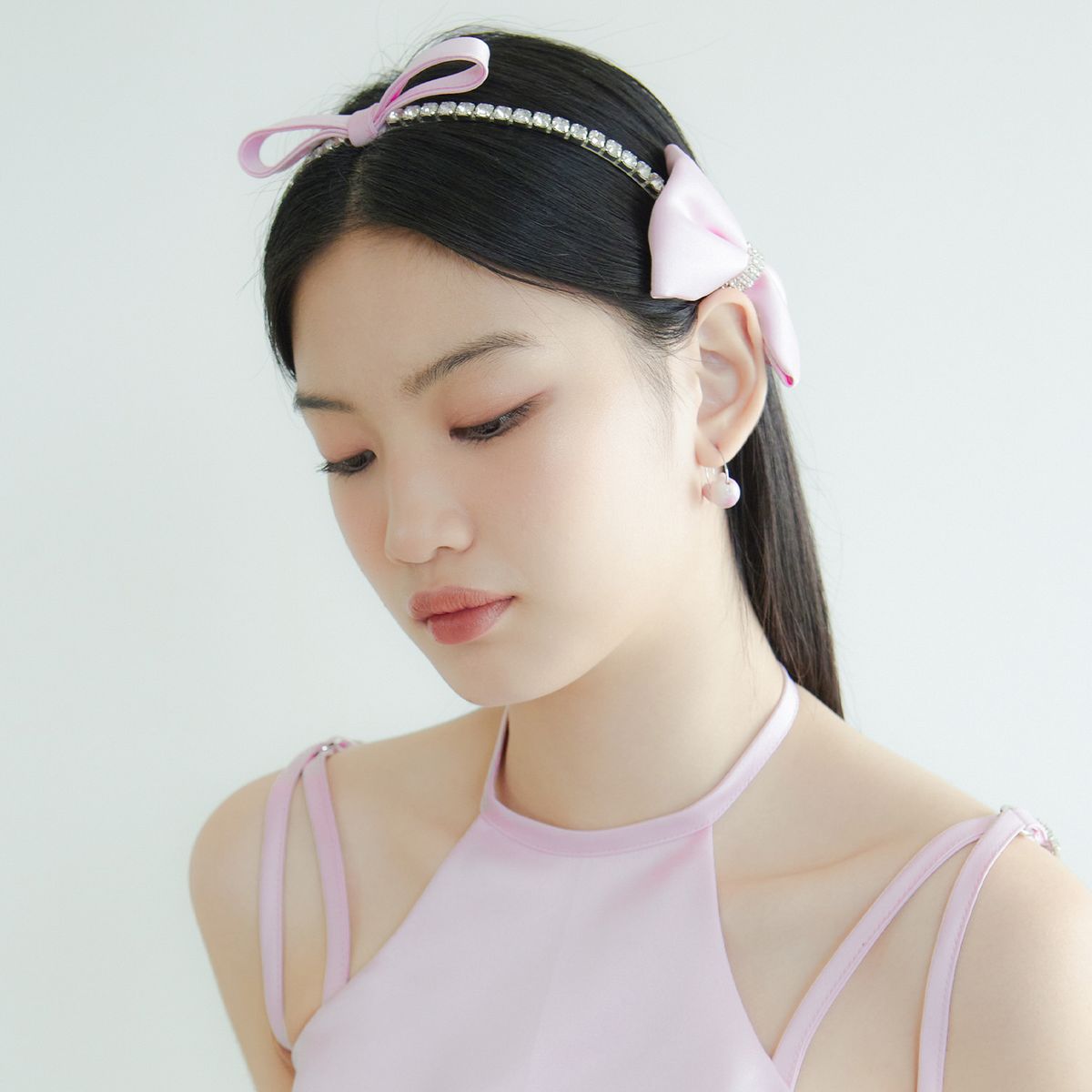 러뷰이(LOVUEE) 발레 로제 트리플 리본 헤어밴드