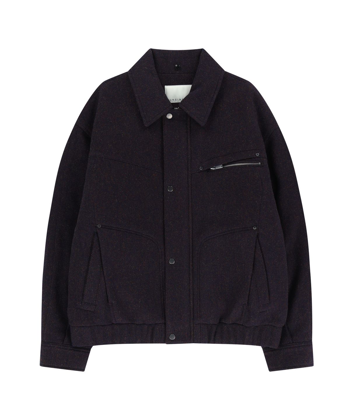 언지미크(UNGIMMICK) FUR COLLAR WOOL BLOUSON JACKET (NAVY)
