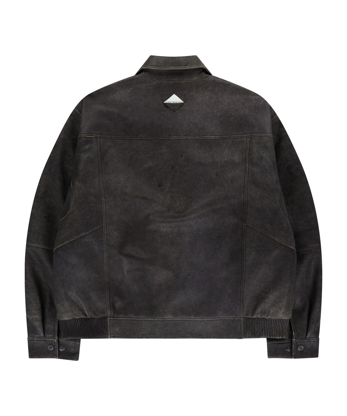 언지미크(UNGIMMICK) BUFFED LEATHER BOMBER JACKET (GRAY / LAMBSKIN)