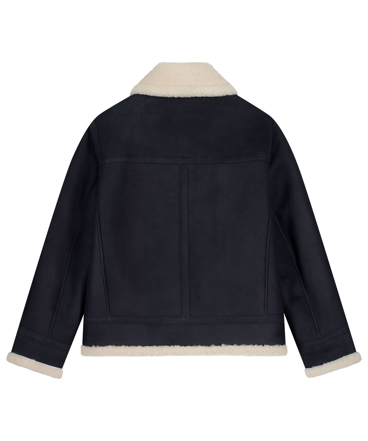 언지미크(UNGIMMICK) SHEARLING TRUCKER JACKET (NAVY / LAMBSKIN)