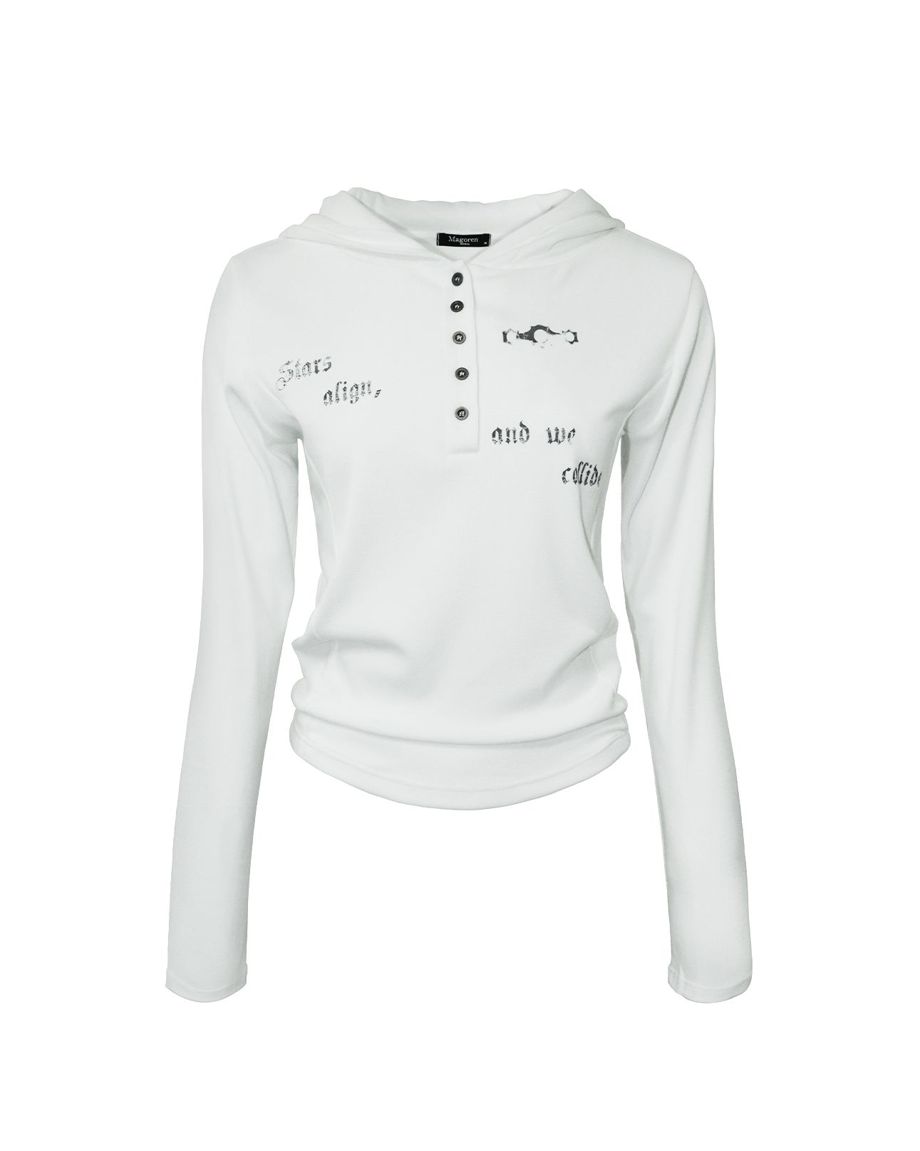 ★MAGORENSEOUL★ Stars Slim Fit Hood Long Sleeve White CNLS0 MUSINSA | MAGORENSEOUL Stars Slim Fit Hood Long Sleeve White