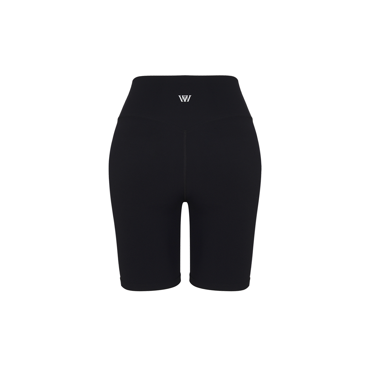 워너비즈핏(WANNABEZFIT) DEMI 3D라벨 4부 레깅스 블랙