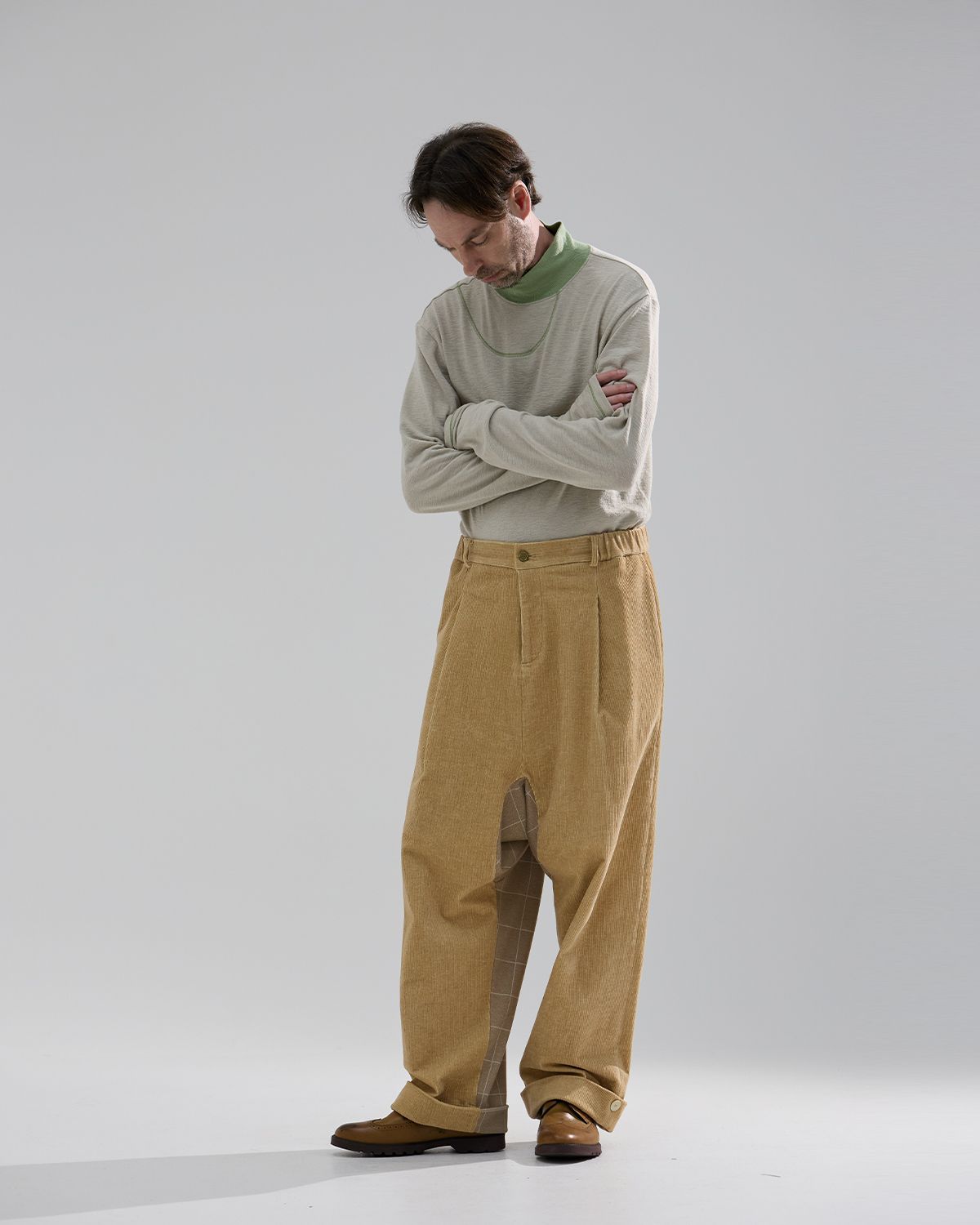 와이쏘씨리얼즈(WHYSOCEREALZ) Wide Baggie Trousers (mustard coduroy)