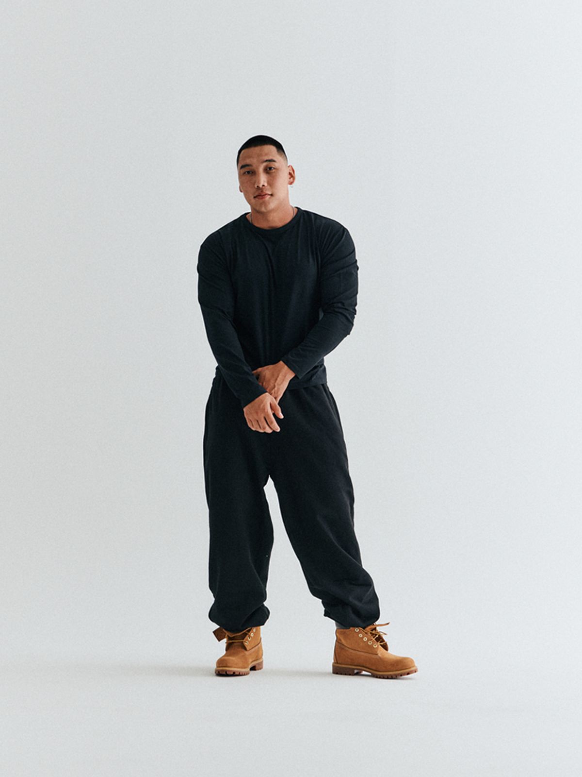 고저(GOZER) UNDER BOODLE ROUND LONG SLEEVES_BLACK