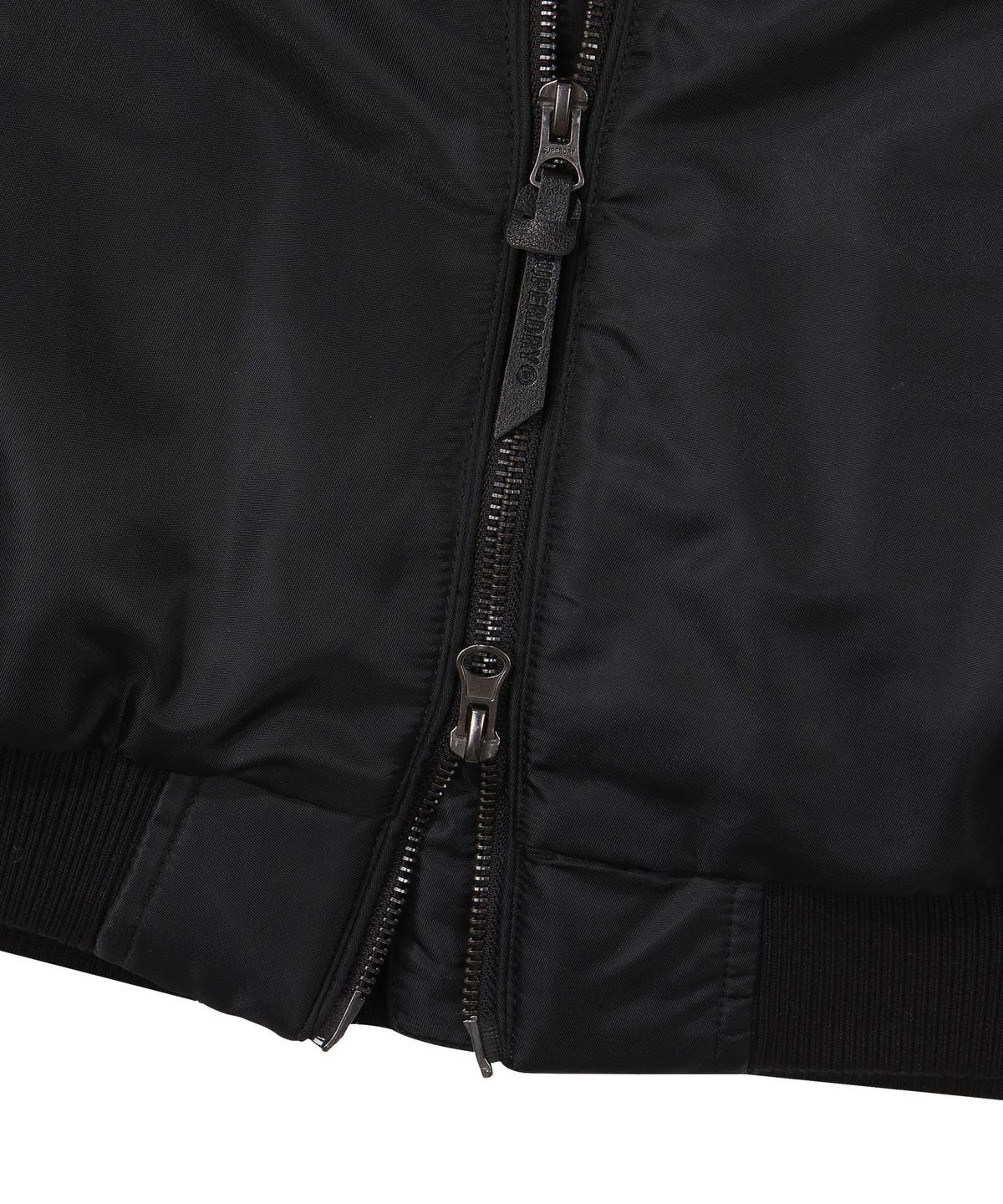슈퍼드라이(SUPERDRY) W 플라이트 세미 크롭 패딩 점퍼 블랙