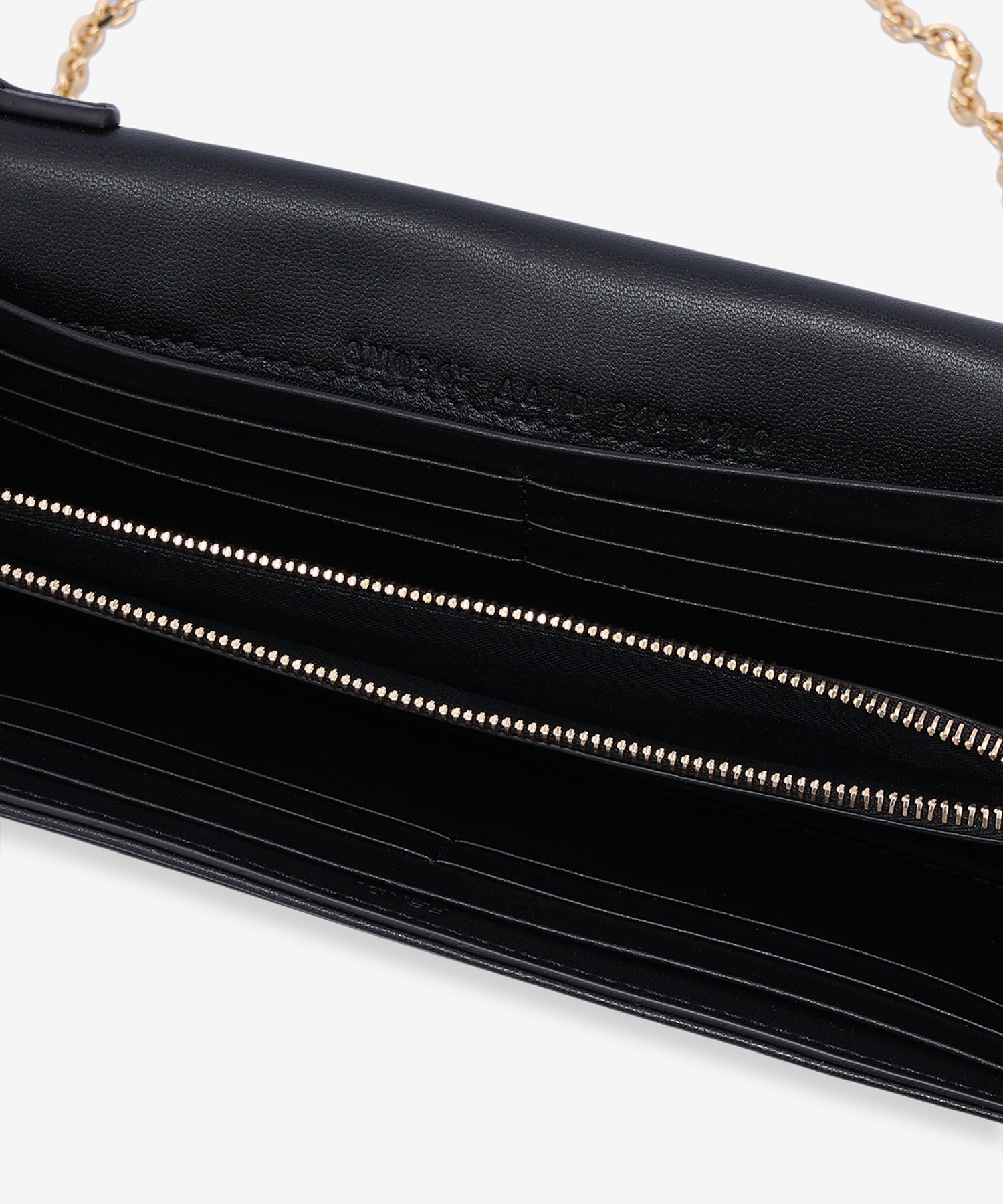 ■FENDI■ Baguette Chain Wallet Shoulder Bag Black 8M0365AAJ Baguette Continental Wallet With Chain Leather Black | Fendi