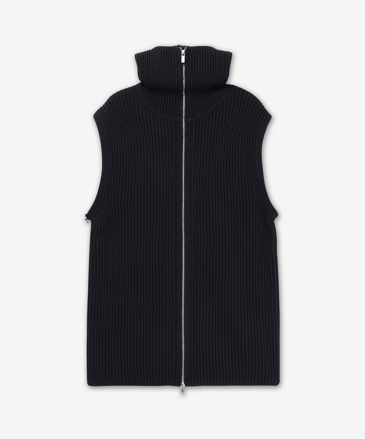 헬무트 랭(HELMUT LANG) 탈부착식 집업 소매 니트 - 블랙 / O07HM799001