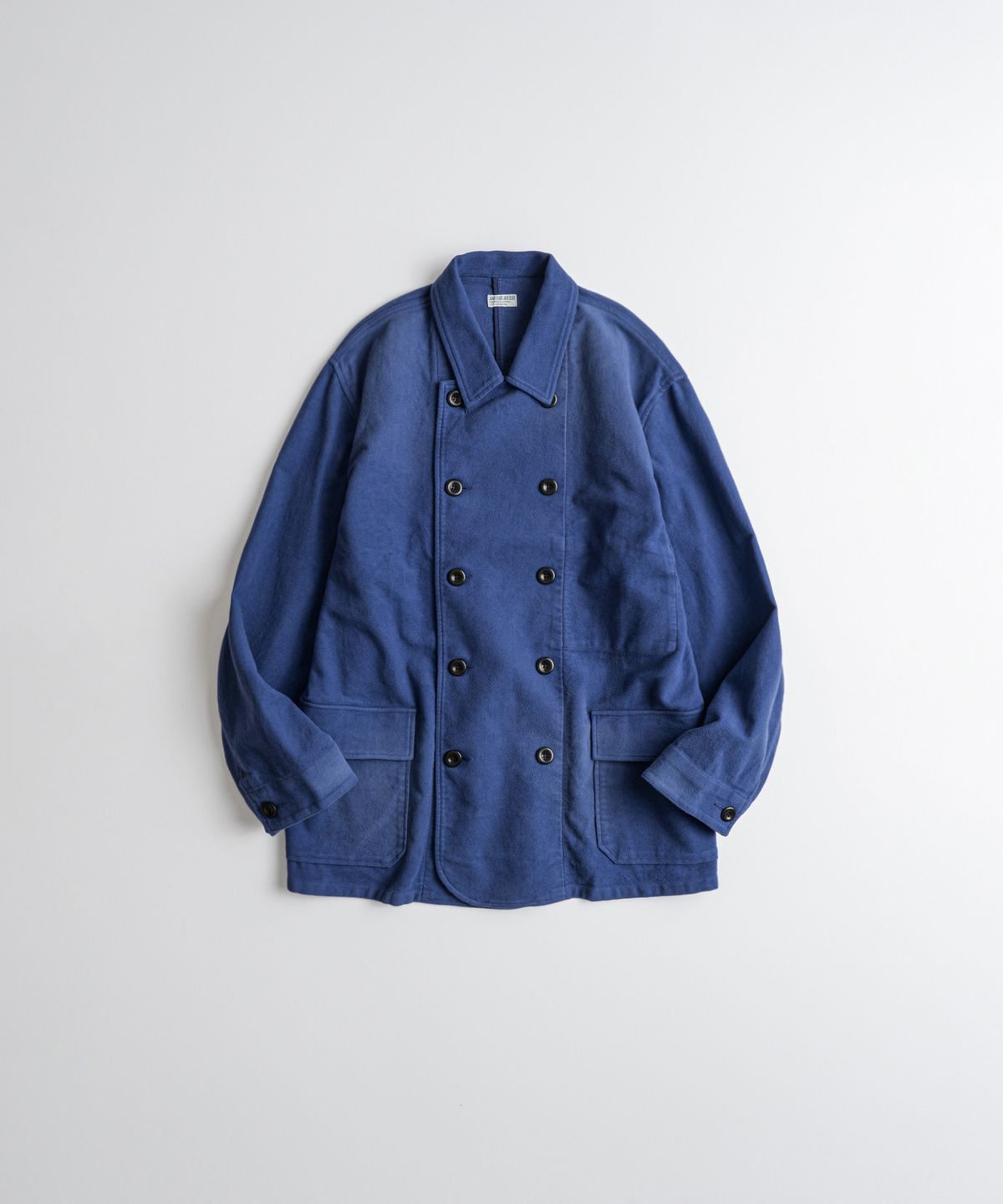 비헤비어(BEHEAVYER) SOFT MOLESKIN FRENCH DB JACKET faded blue