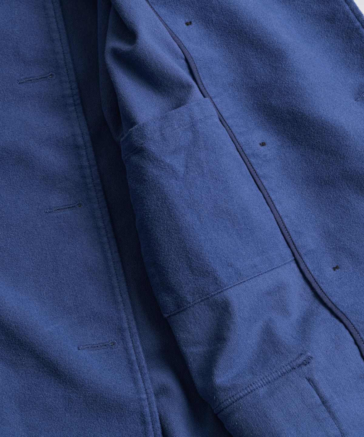 비헤비어(BEHEAVYER) SOFT MOLESKIN FRENCH DB JACKET faded blue