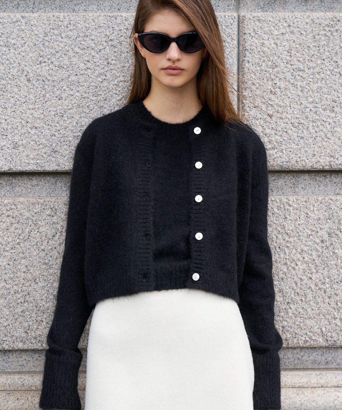 르네제이(RENEJ) Mohair Crop Cardigan