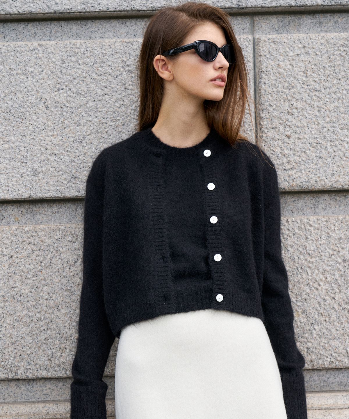 르네제이(RENEJ) Mohair Crop Cardigan