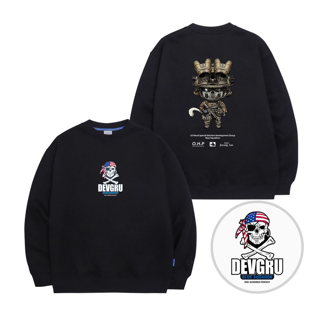 원헌드레드퍼센트(OHP) OHPxJS.LEE 미국DEVGRU 기모 맨투맨6