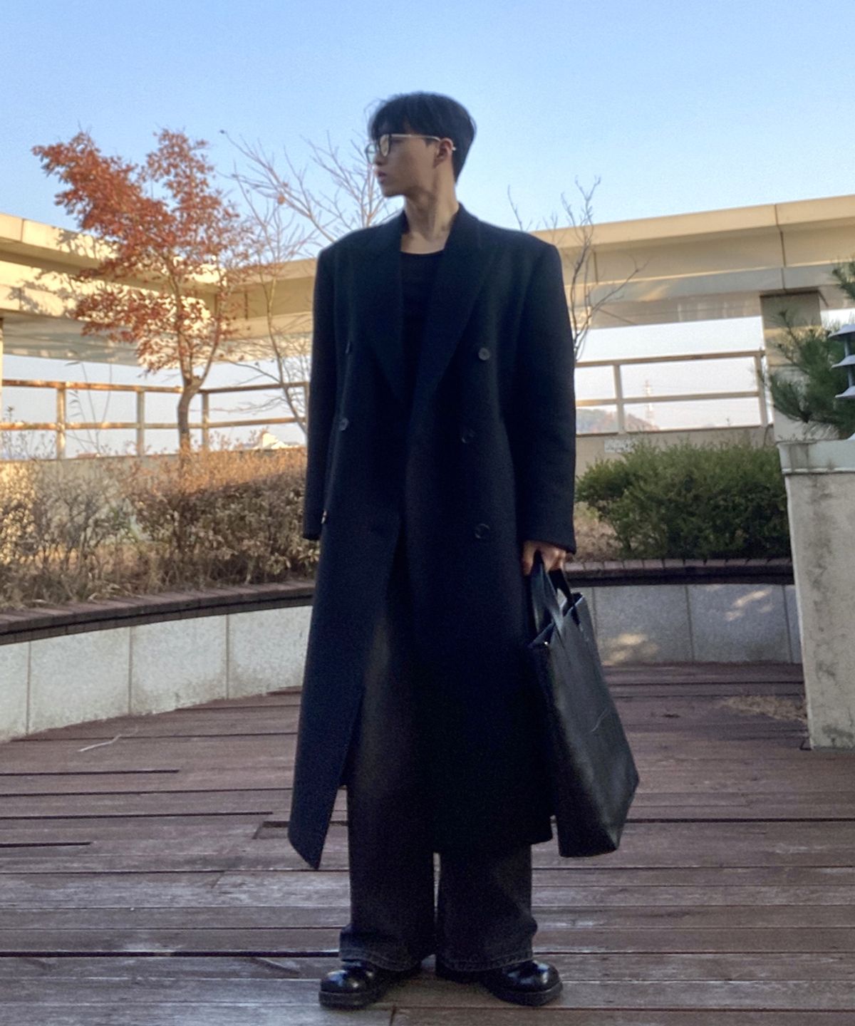지크립(GCLIP) 기모 핀턱 벌룬 핏 와이드 데님팬츠 [Black]