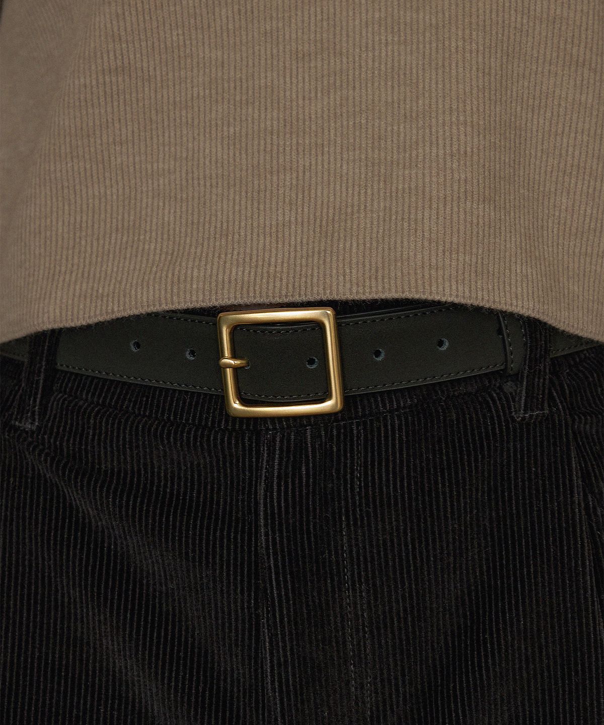 하우스 오브 폰드(HOUSE OF POND) Royal coated cowleather belt (Black)