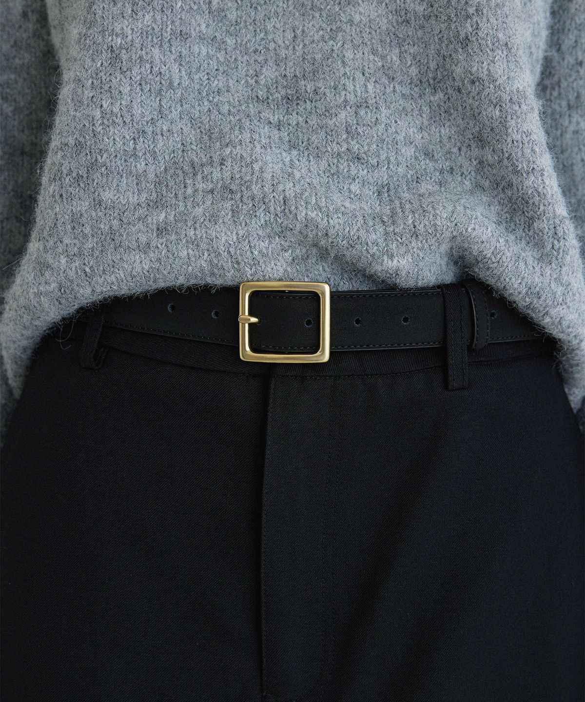 하우스 오브 폰드(HOUSE OF POND) Royal coated cowleather belt (Black)