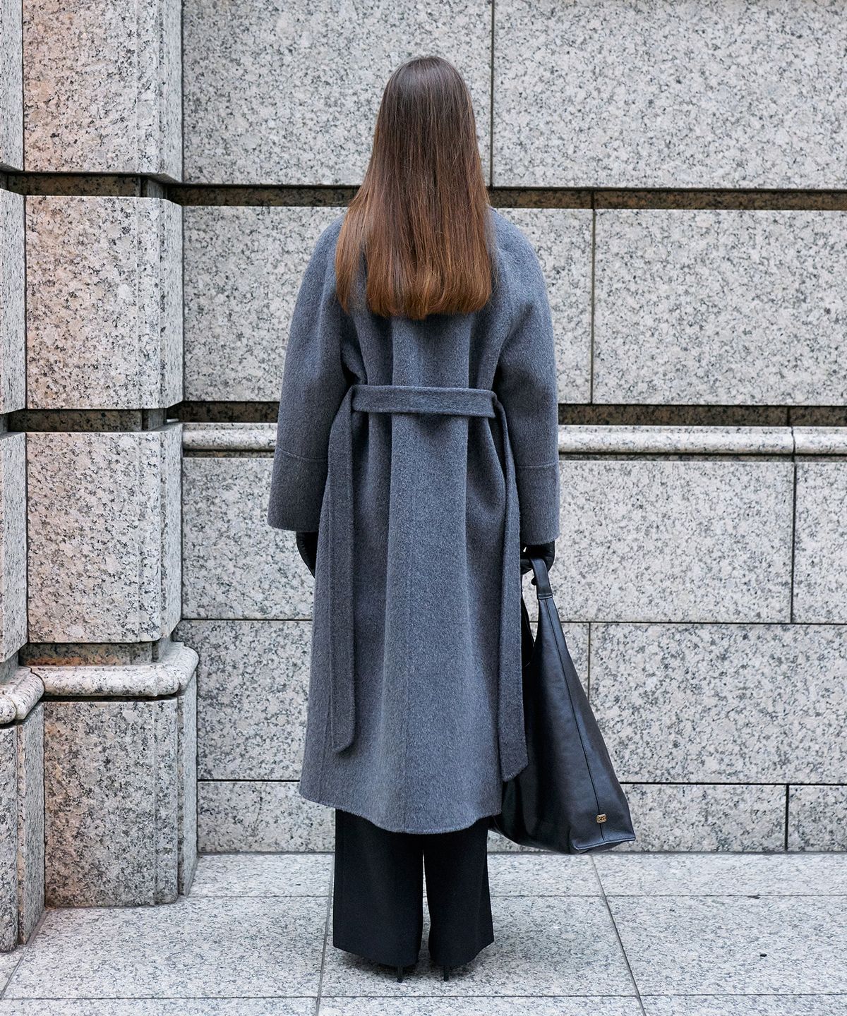 르네제이(RENEJ) Wool Double Belted Long Coat