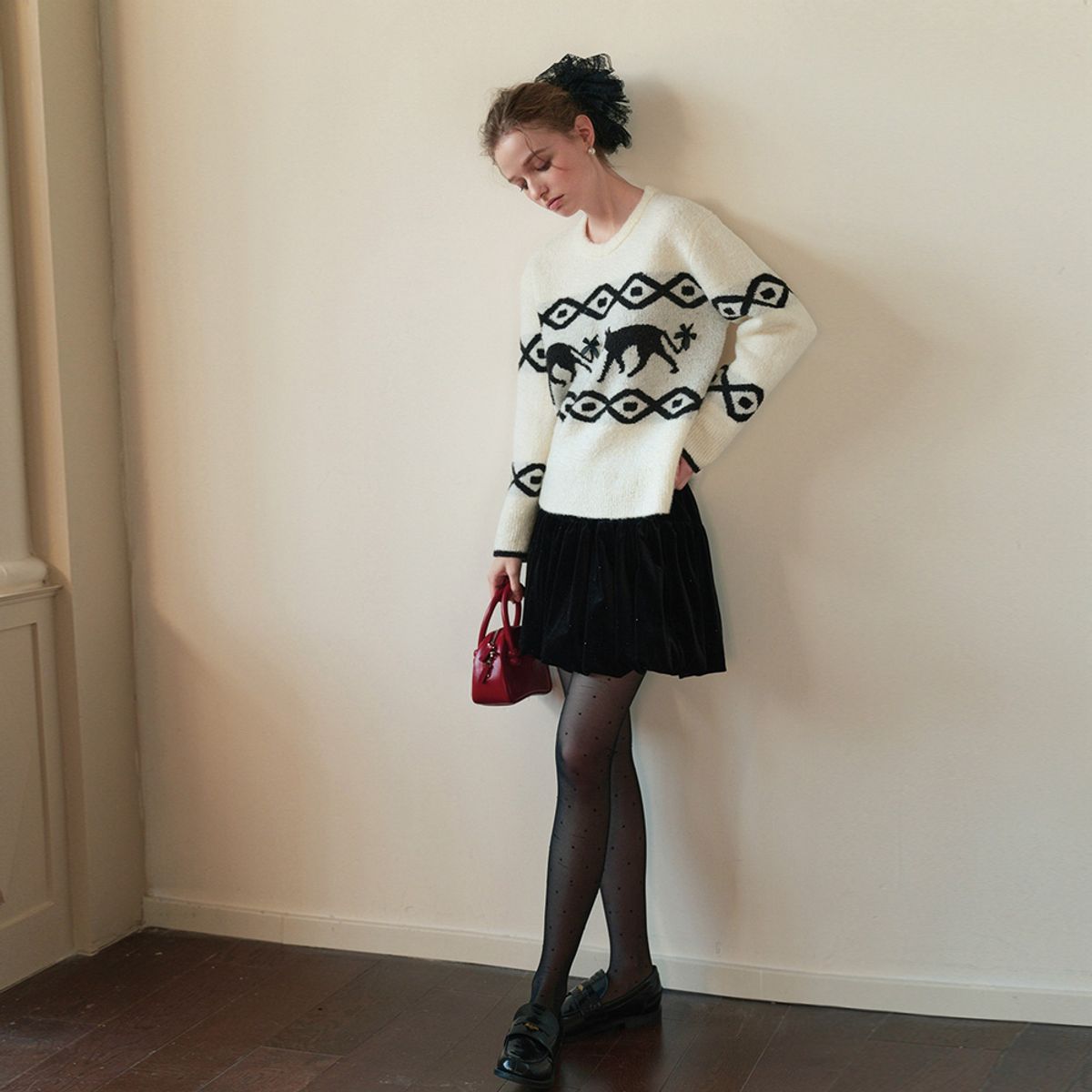 쎄무아듀(CEST MOIDEW) Cest_Fox round neck pullover sweater