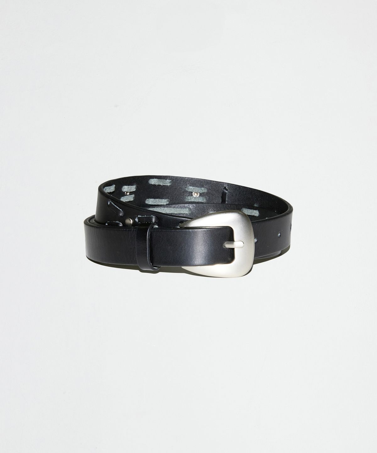 엔오르(EN OR) TWIST WESTERN LEATHER BELT - BLACK