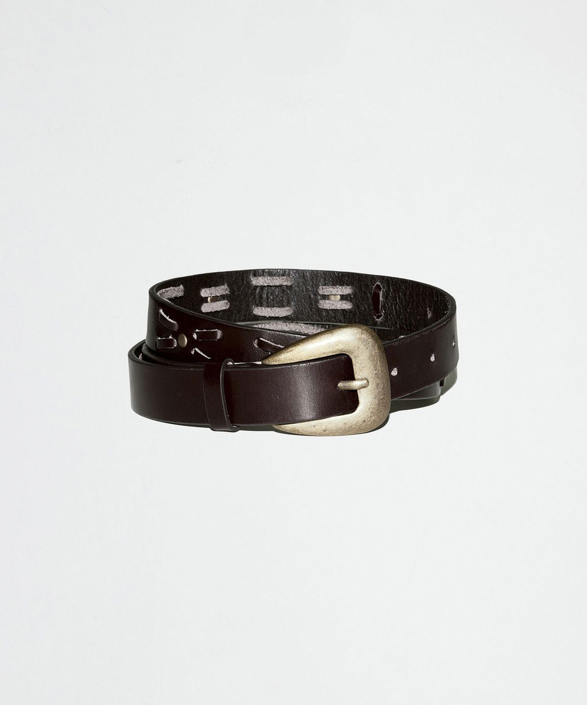 엔오르(EN OR) TWIST WESTERN LEATHER BELT - BROWN