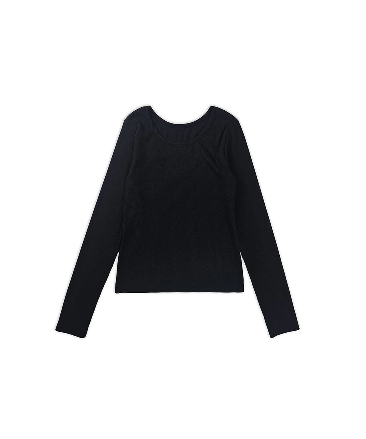 320쇼룸(320SHOWROOM) Scoop Neck Cotton Span T-Shirt Black