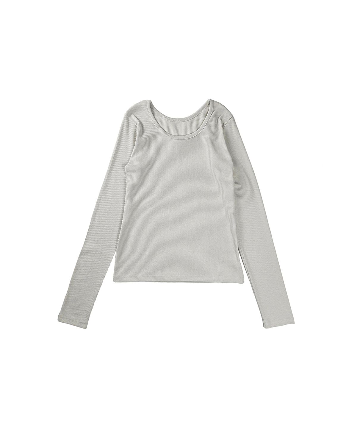 320쇼룸(320SHOWROOM) Scoop Neck Cotton Span T-Shirt Cream