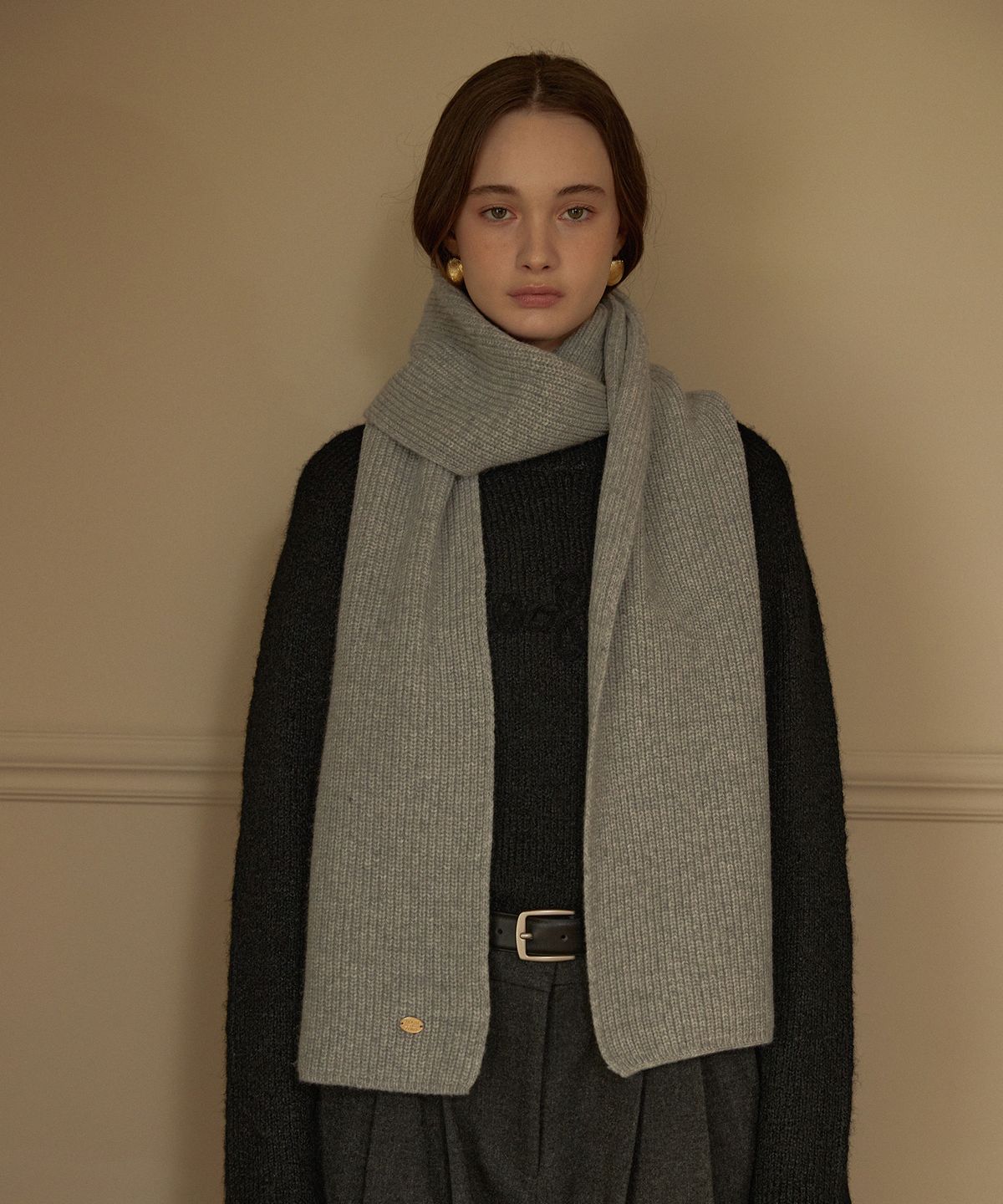 하우스 오브 폰드(HOUSE OF POND) Soft wool knit muffler (Grey)