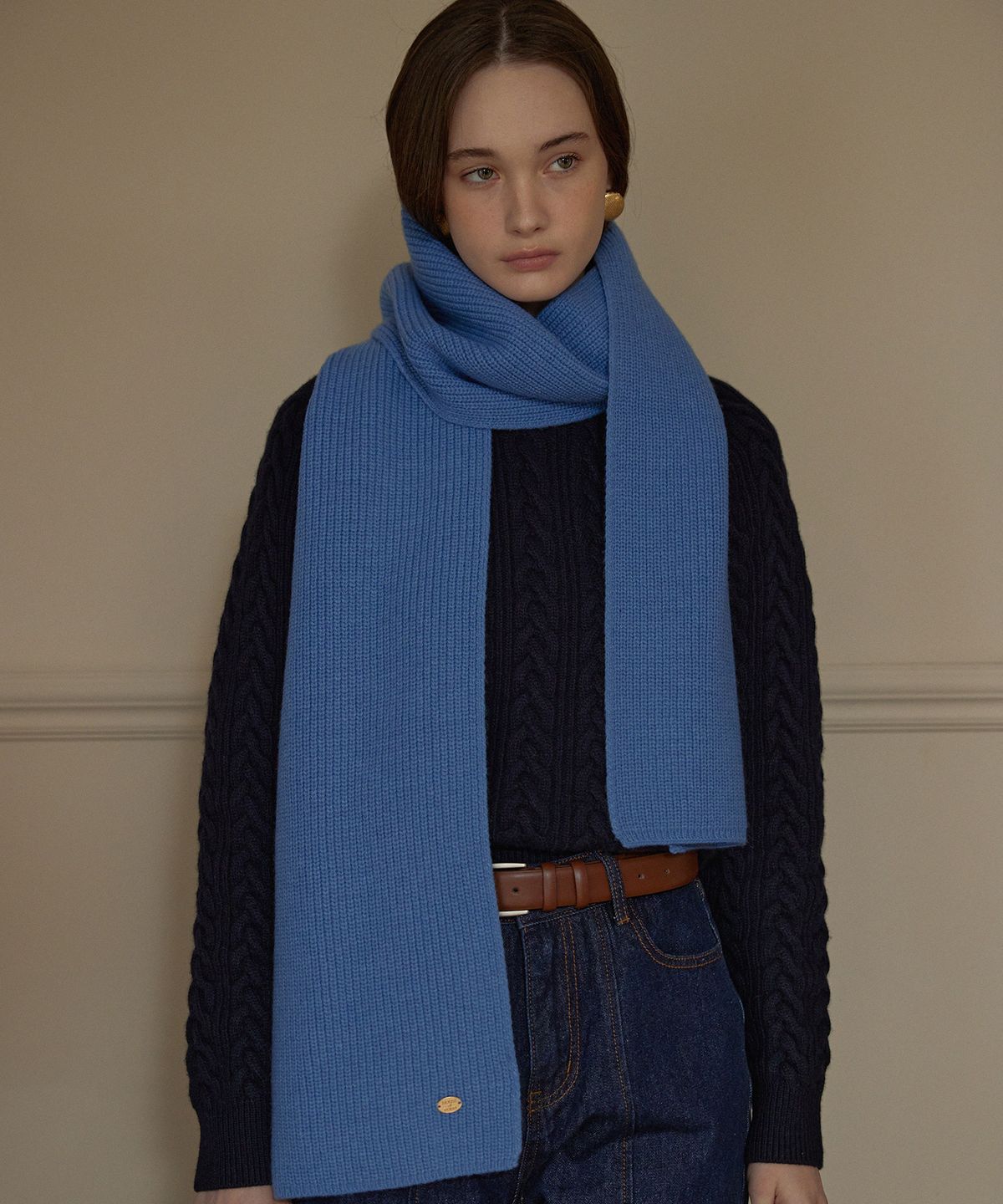 하우스 오브 폰드(HOUSE OF POND) Soft wool knit muffler (Blue)