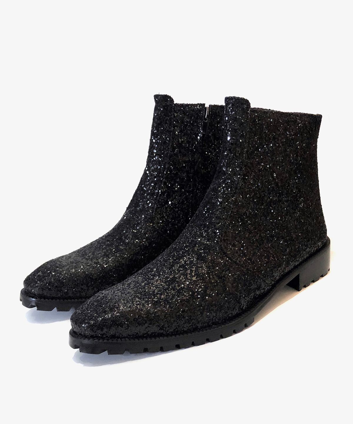 조앤슈(JOENSHOE) 글리터 사이드지퍼 부츠 불랙