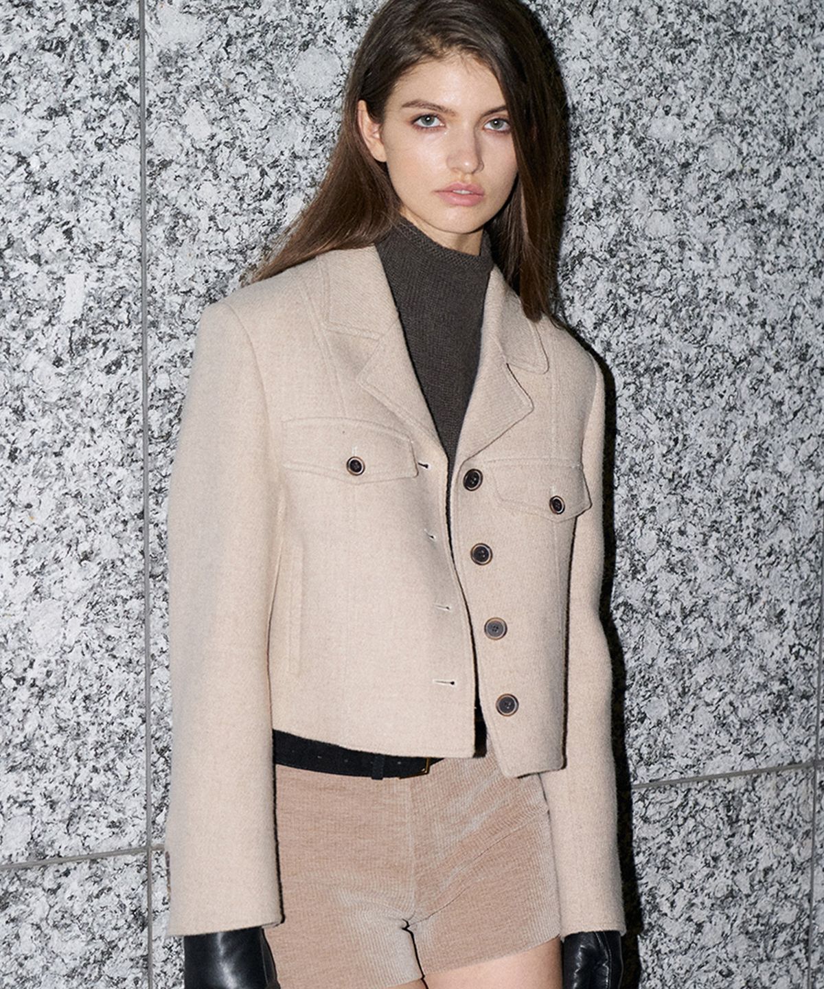 르네제이(RENEJ) Wool Twill Pocket Crop Jaket