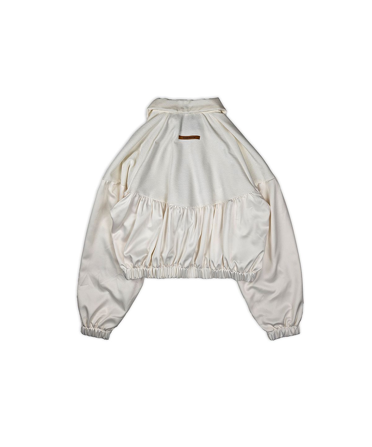 320쇼룸(320SHOWROOM) Velvet Yoke Satin Shirring Zip-Up Ivory