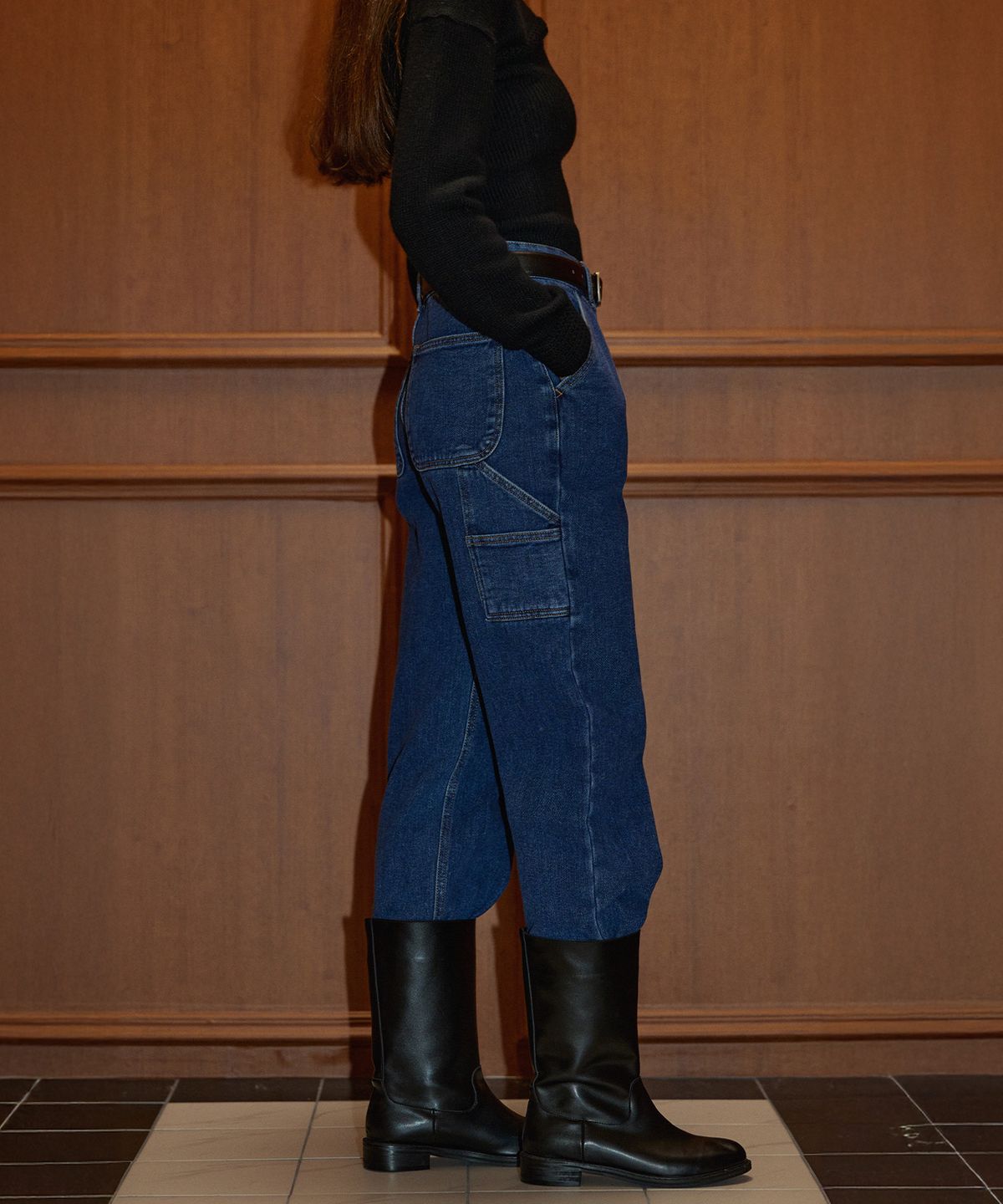 하우스 오브 폰드(HOUSE OF POND) Fleece lined worker jeans (Blue)