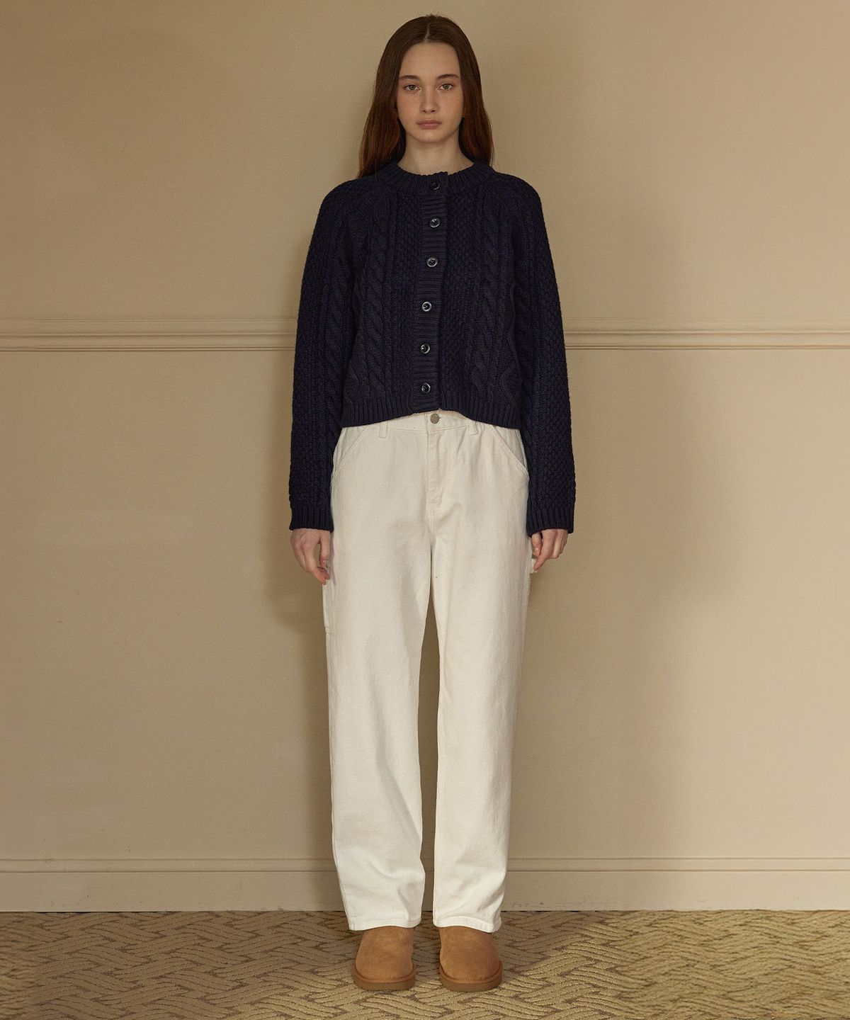 하우스 오브 폰드(HOUSE OF POND) Fleece lined worker jeans (White)