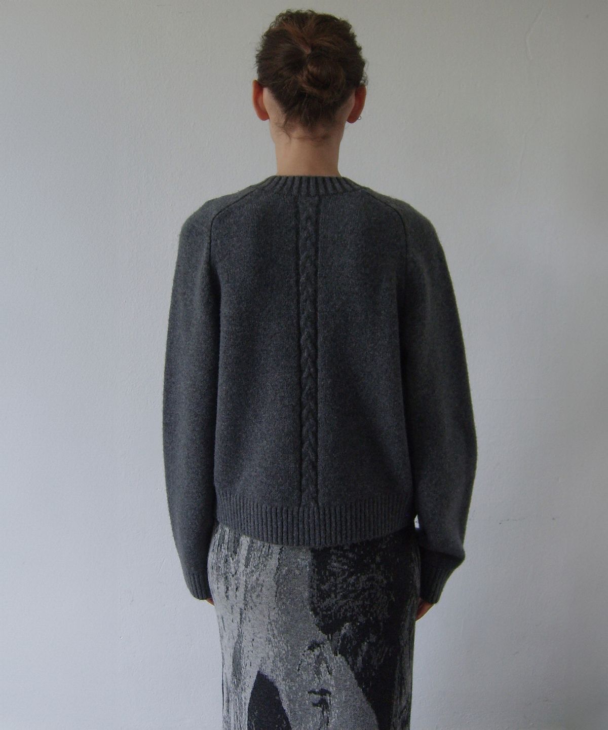 엔오르(EN OR) [ALPACA 30%] MERINO WOOL KNIT ZIP-UP - DARK GREY