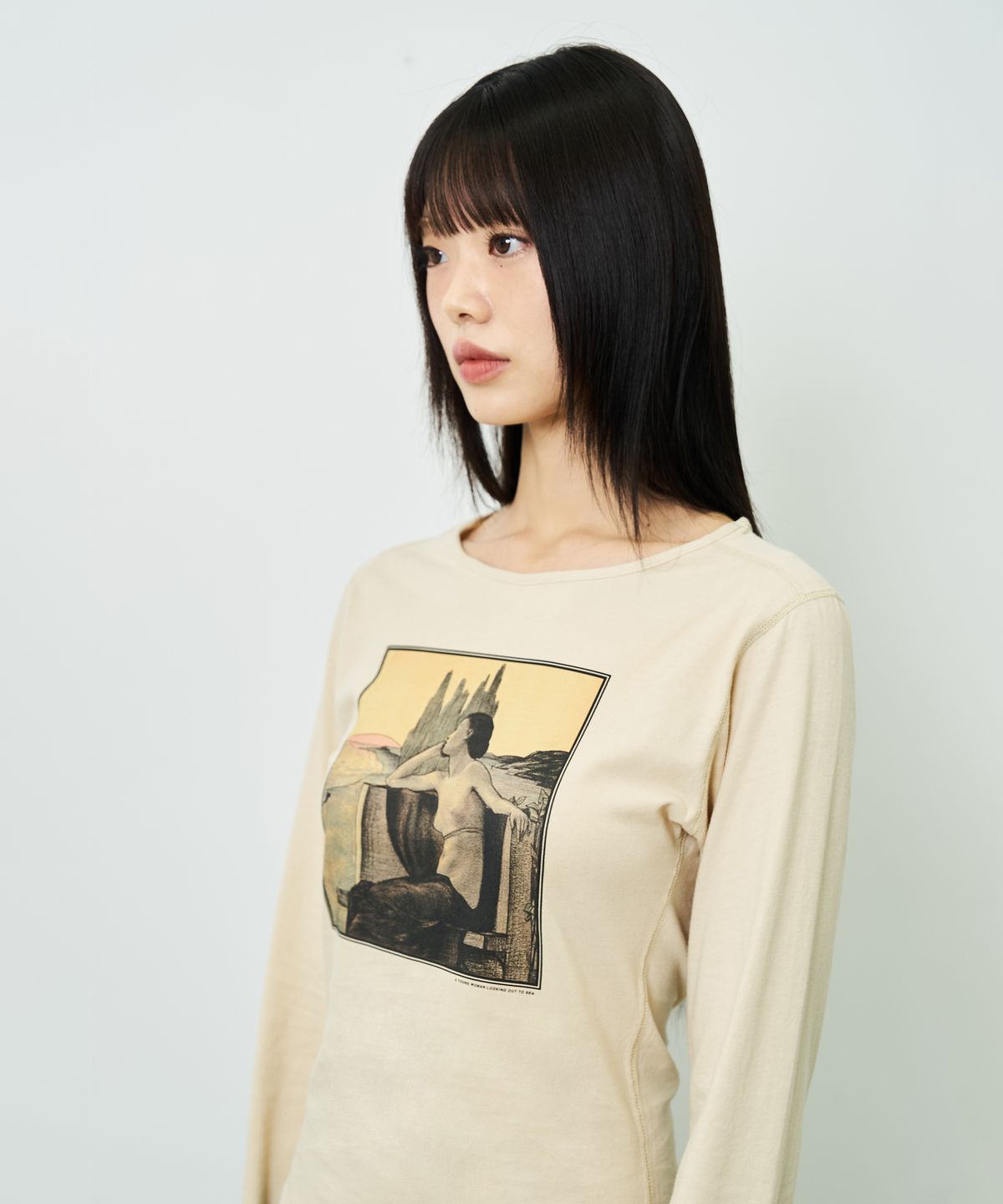 챈스챈스(CHANCECHANCE) PAINTING PRENTED WOMAN LONGSLEEVE T-SHIRT