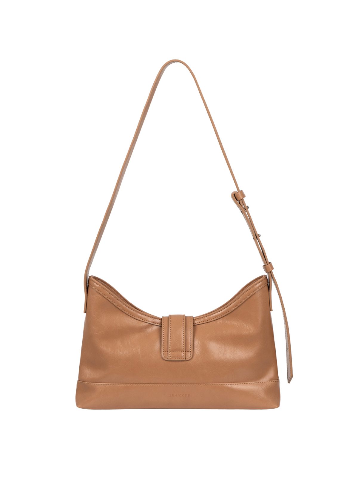 세미코드(SEMICODE) veil middle bag - crinkle dark beige