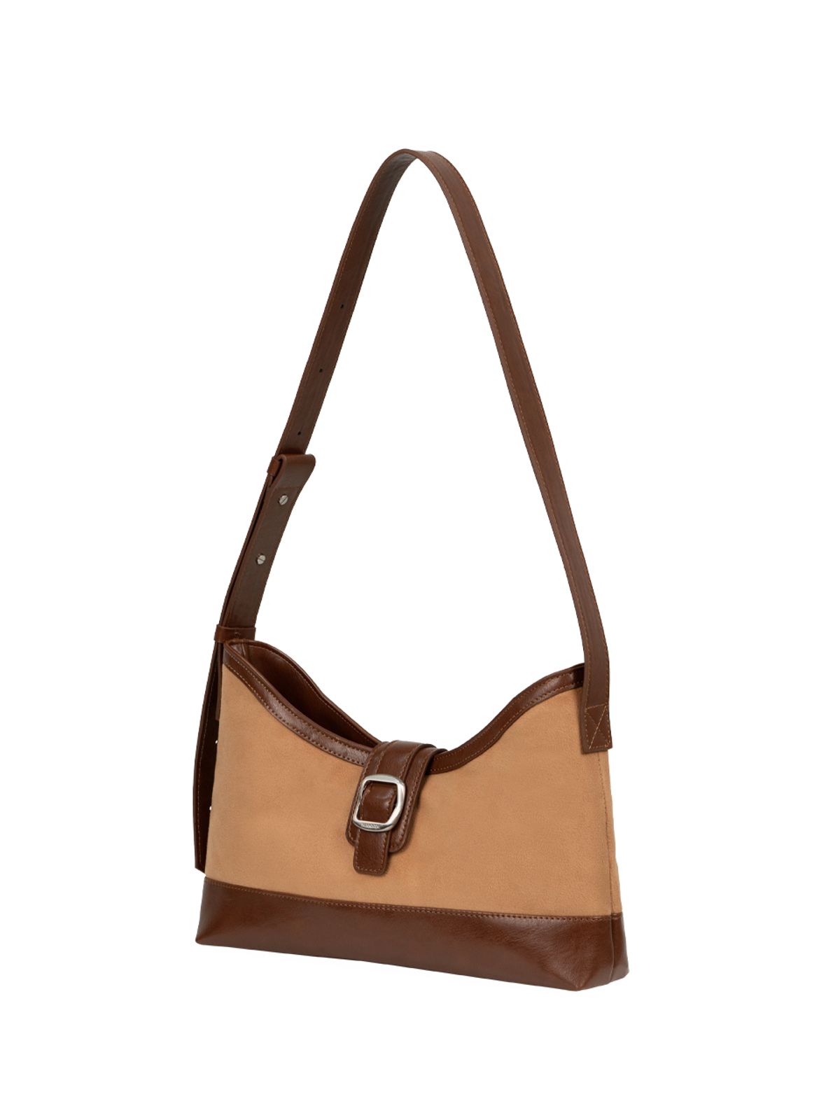 세미코드(SEMICODE) veil middle bag - suede chestnut