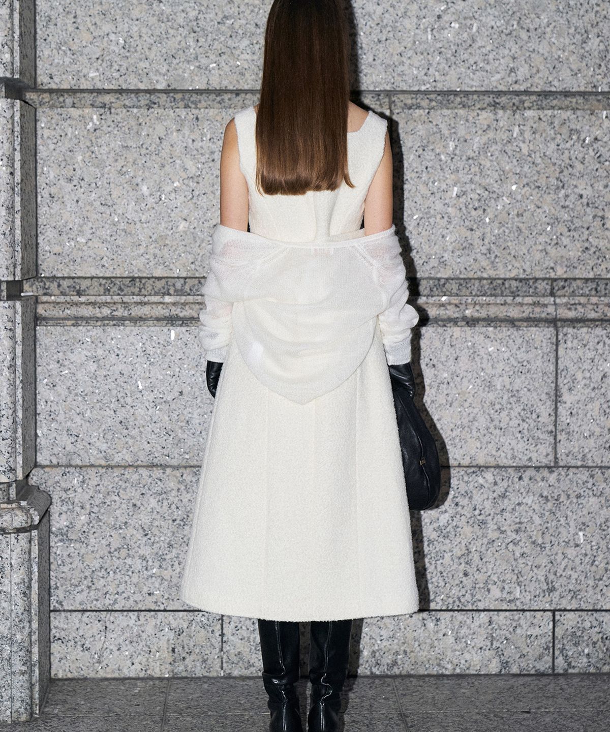 르네제이(RENEJ) Square Neck Tweed Dress