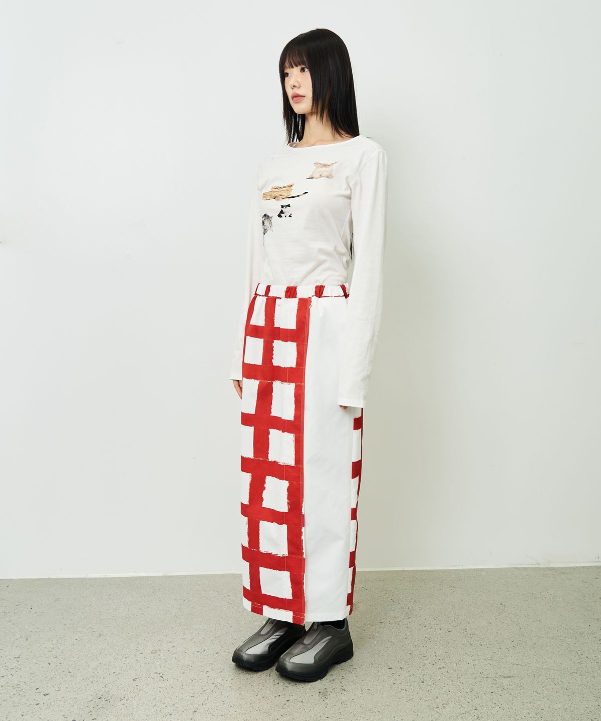 챈스챈스(CHANCECHANCE) RED SKIRT
