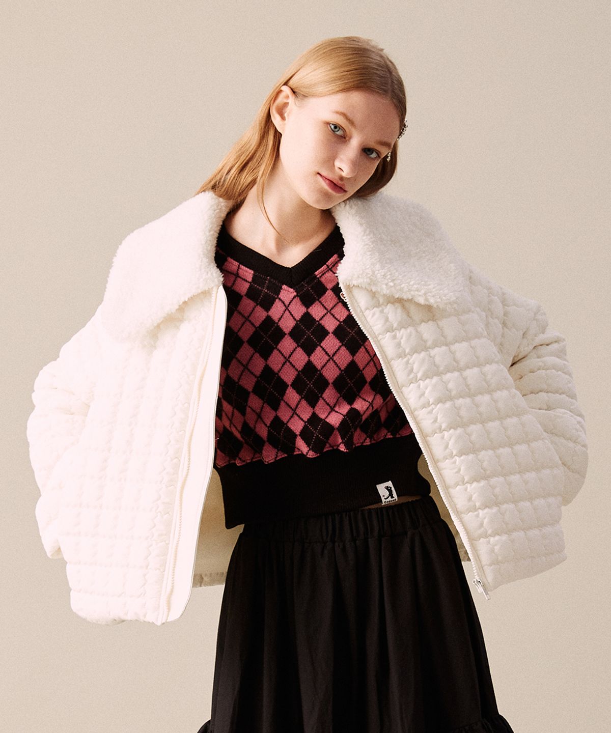 코케트(COQUET) [WOMAN] FUR COLLAR PADDING IVORY