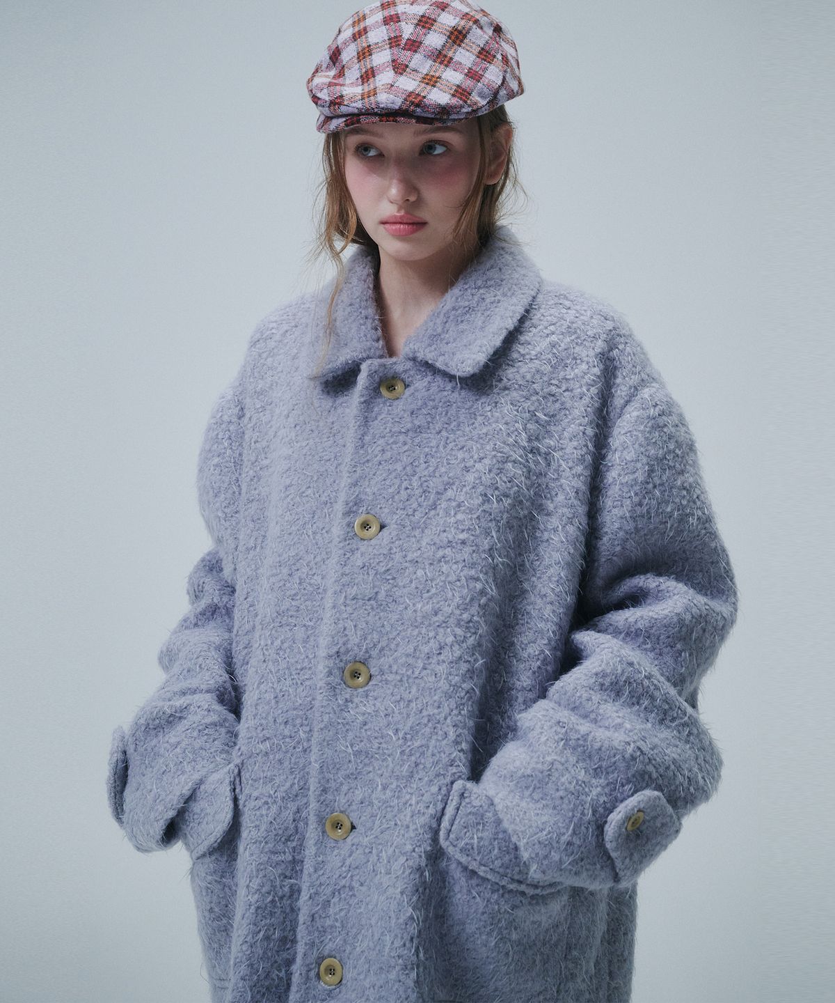 펀프롬펀(FUNFROMFUN) HAIRY OVERFIT COAT, LAVENDER
