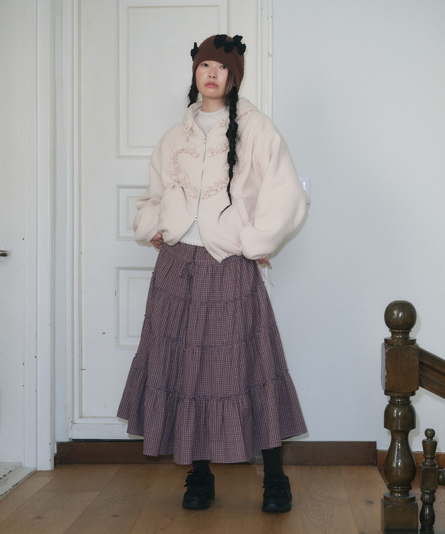 FUNFROMFUN】FRILL HEART HOODIE ☆韓国人気☆ 追跡付