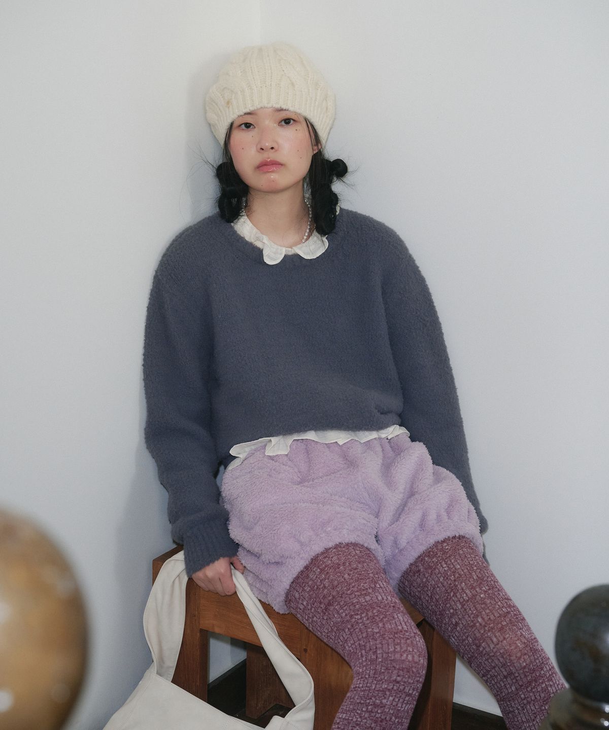 펀프롬펀(FUNFROMFUN) COZY PUMPKIN SHORTS, LILAC